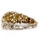 Edwardian Rose & Single Cut Diamond Bracelet in 14K Yellow Gold & Silver